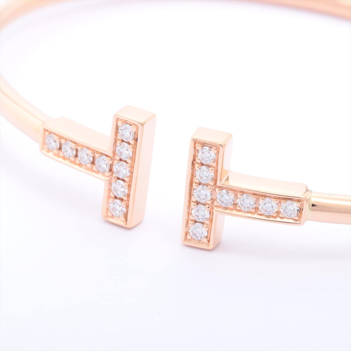 Tiffany Tiffany & Co. T Wire diamond Bracelet 750PG #S