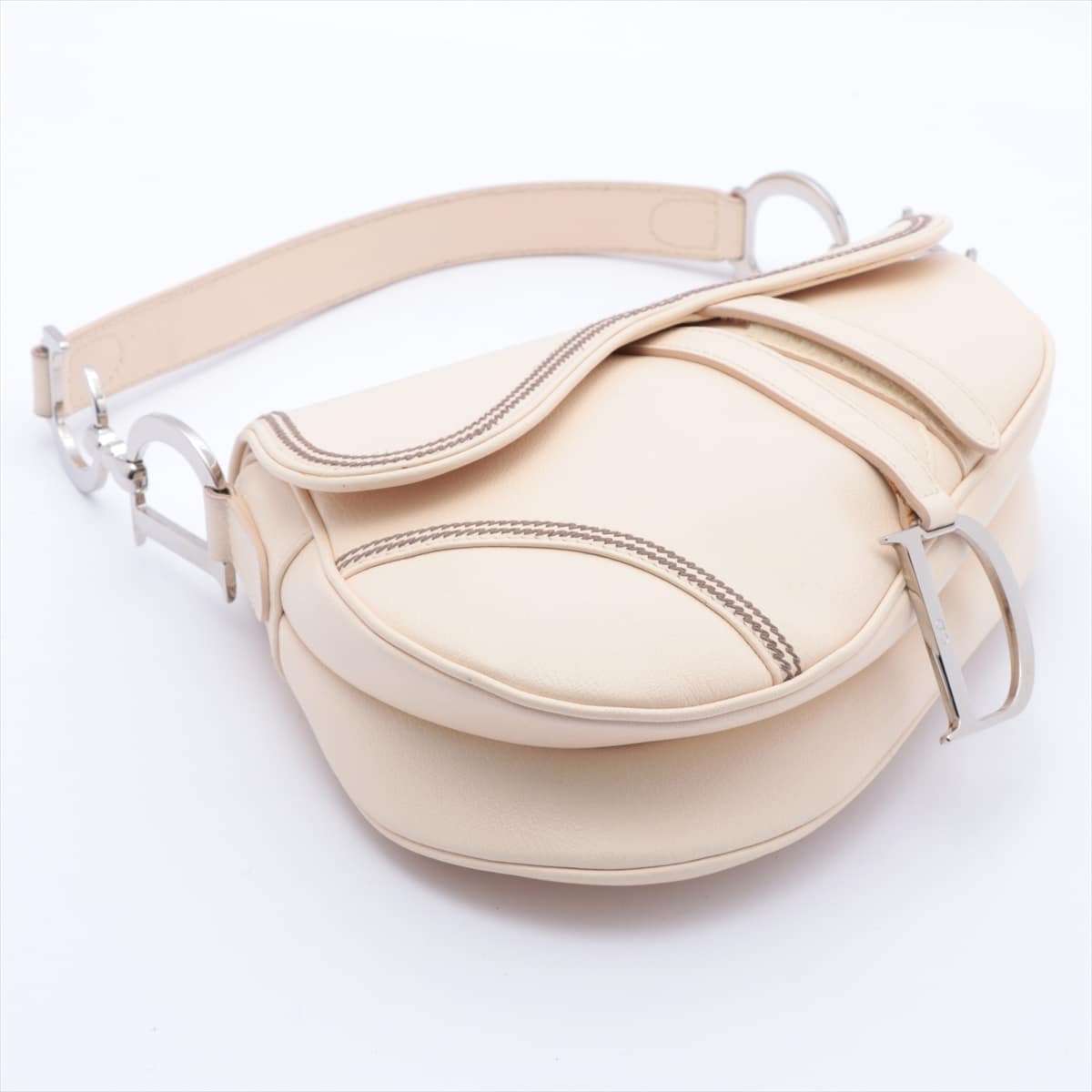 Christian Dior Saddle Bag Leather Shoulder bag White