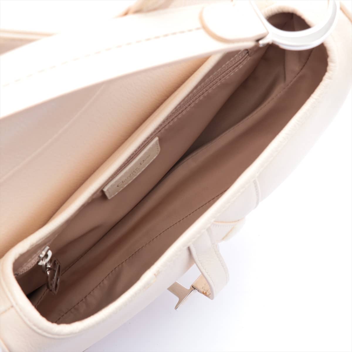 Christian Dior Saddle Bag Leather Shoulder bag White