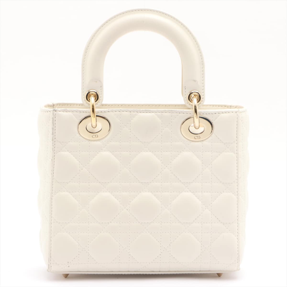 Christian Dior Lady Dior Cannage Lambskin 2way handbag White