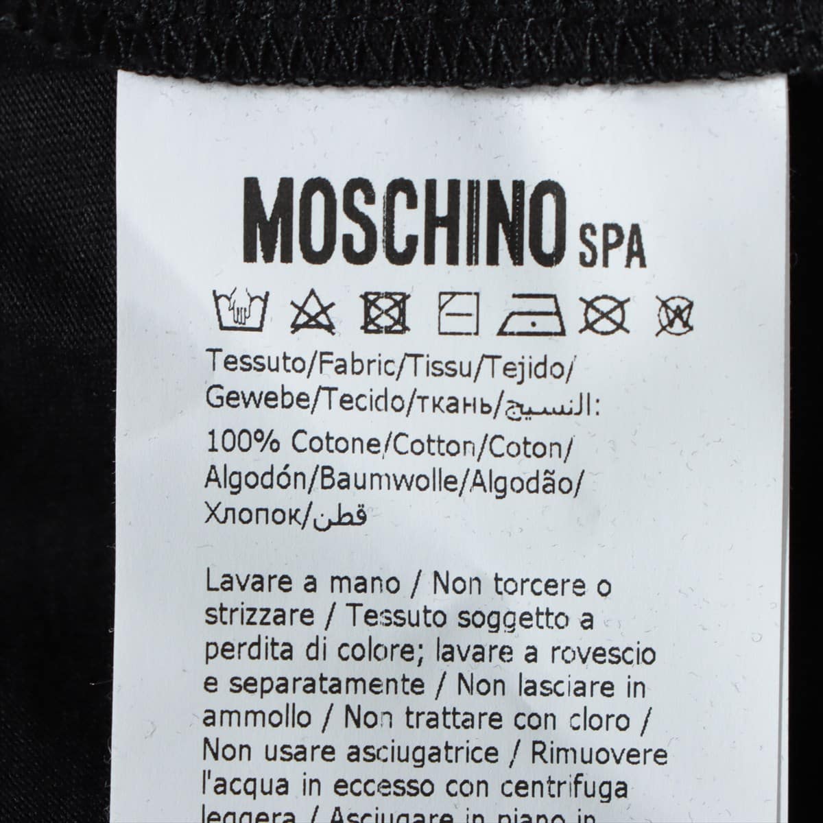 Moschino 20SS Cotton T-shirt I 50 Men's Black  peace button logo