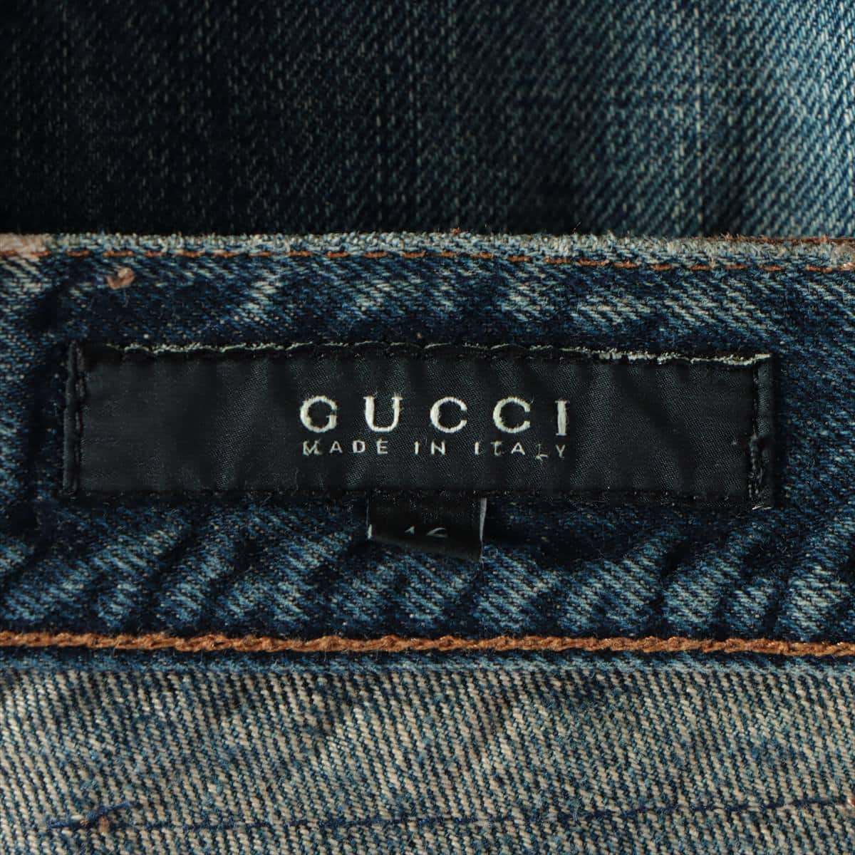 Gucci Cotton Denim pants 46 Men's Blue indigo  Sherry Line Hem raised