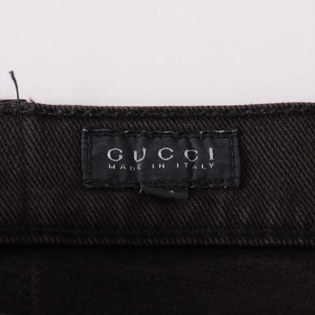 Gucci Cotton & polyurethane Denim pants 44 Men's Grey  Hem raised