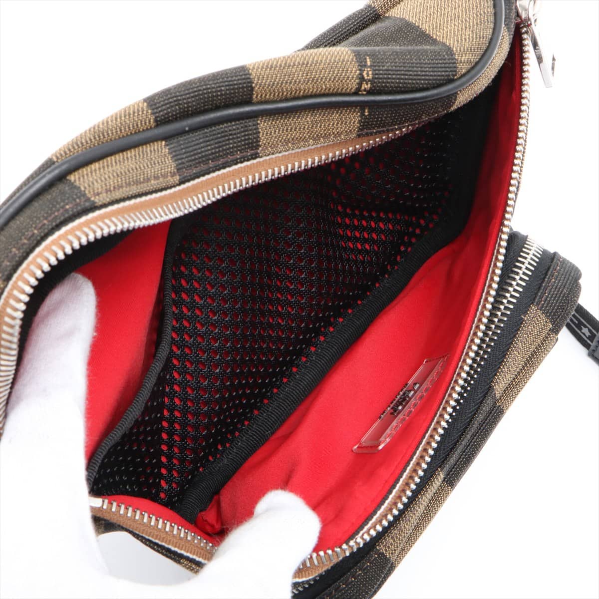 Fendi Canvas & leather Sling backpack Brown 7VA446