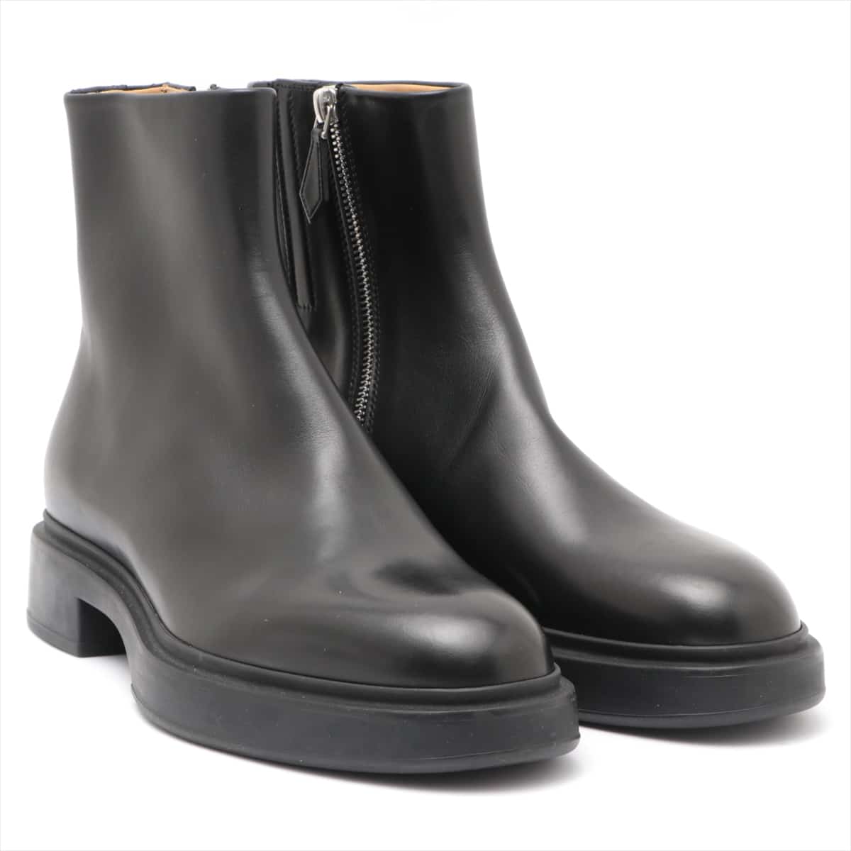 Hermès Leather Short Boots 40 Men's Black