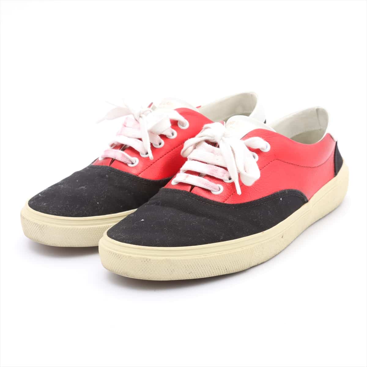 Saint Laurent Paris Canvas & leather Sneakers 41.5 Men's Red There is shoelace transfer