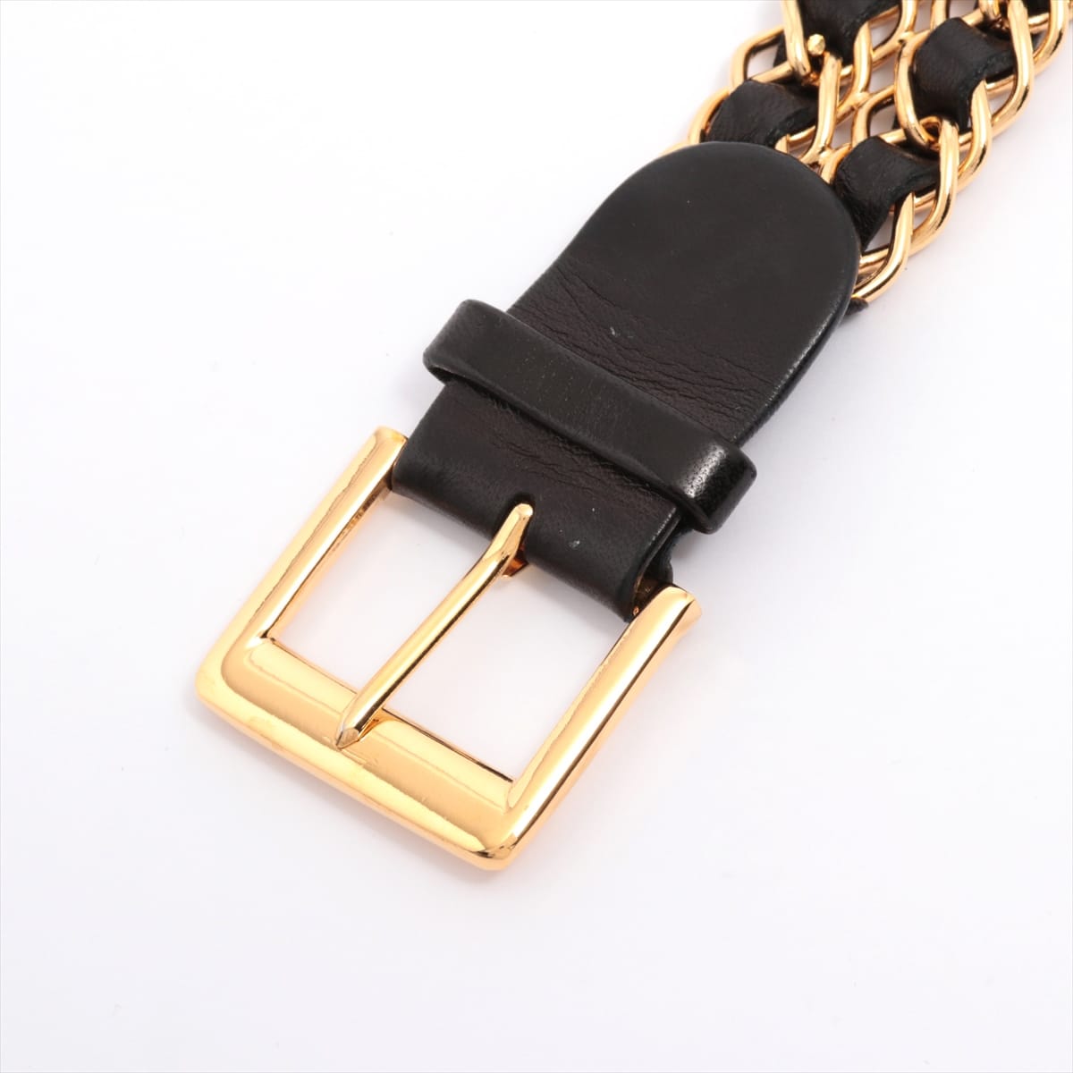 Chanel Chain belt GP & leather Black