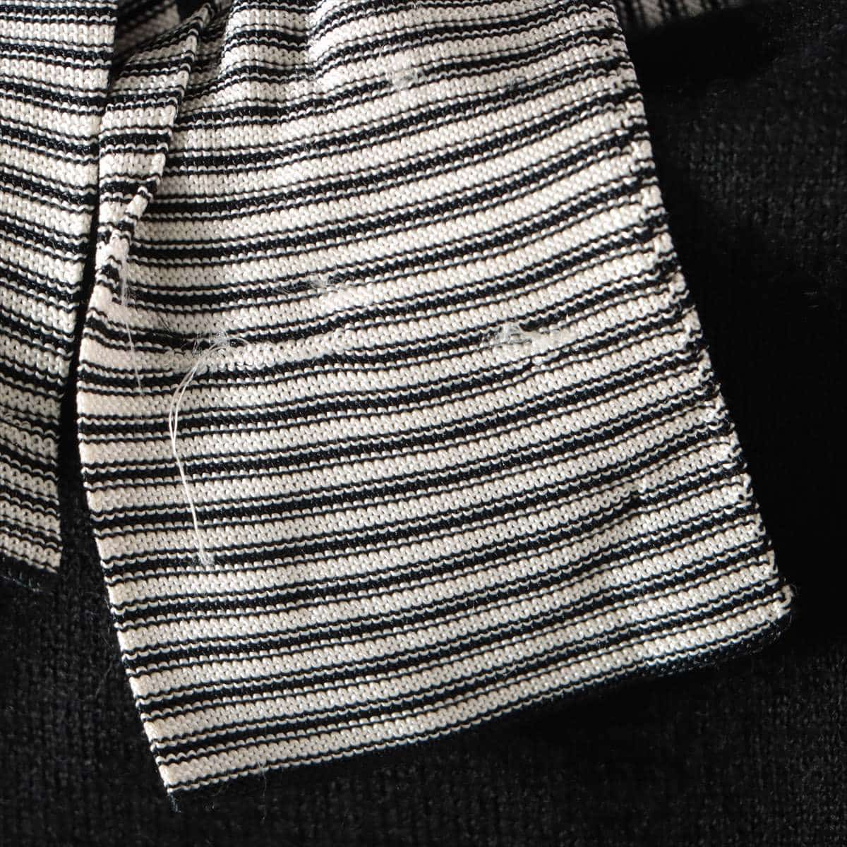 Chanel Coco Mark 07P Cashmere & silk Short Sleeve Knitwear 34 Ladies' Black  Ribbon