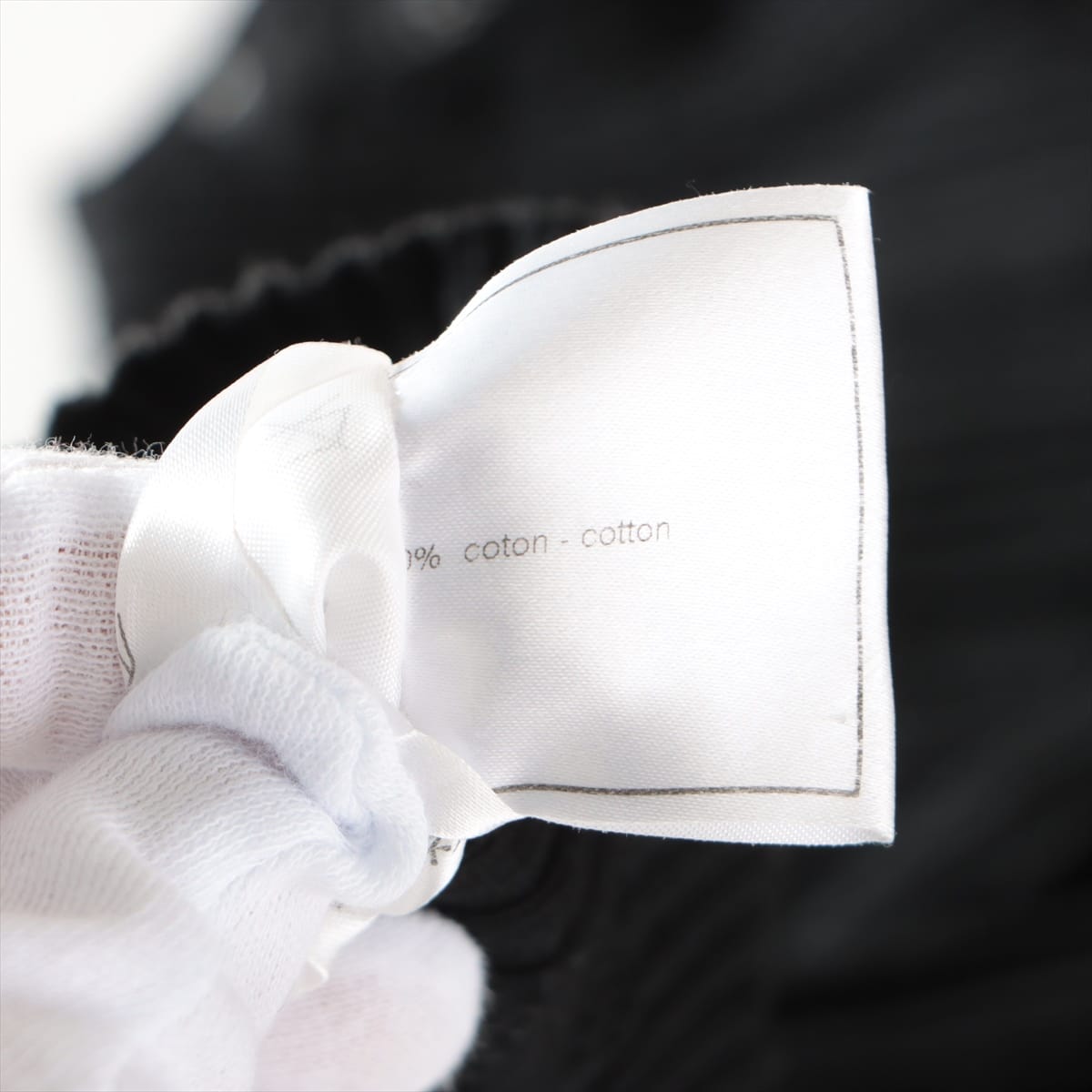Chanel Coco Mark 05P Cotton Short Sleeve Knitwear 42 Ladies' Black