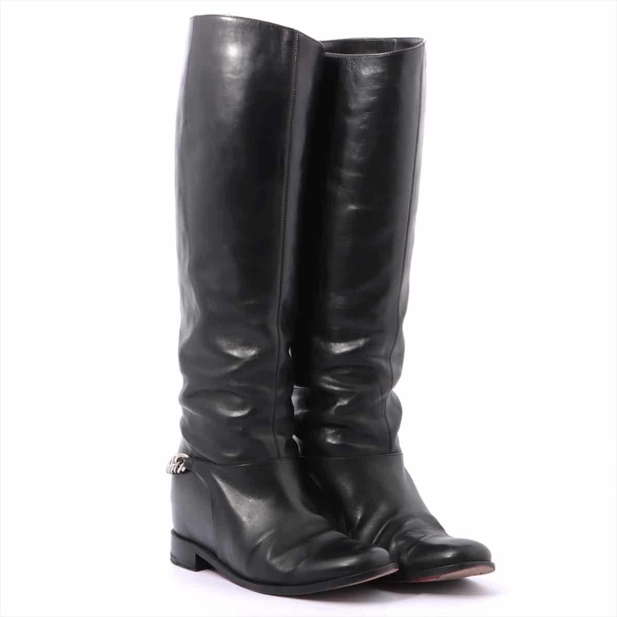 Christian Louboutin Leather Long boots 37 Ladies' Black There is a smell of preservation