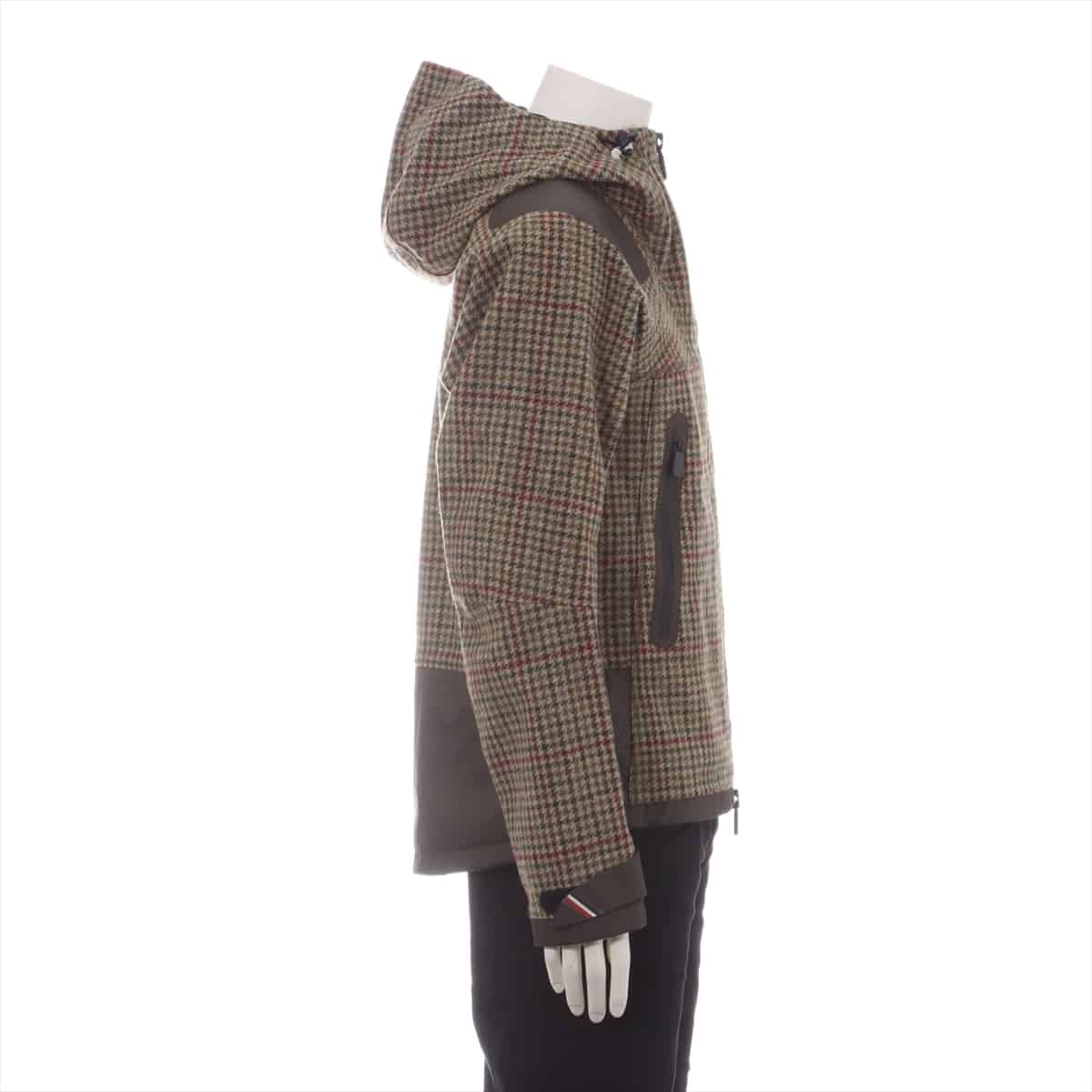 Moncler Grenoble 15 years Wool Mountain hoodie 1 Men's Khaki  PACKARD Front zip scratches
