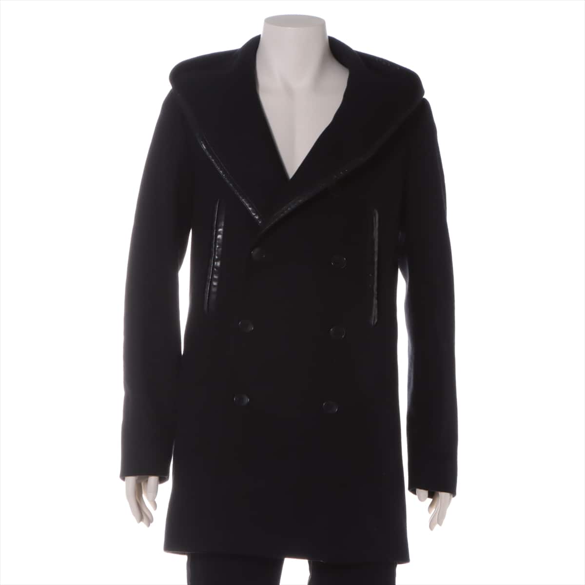 Balenciaga 13 years Wool & nylon Pea coat 46 Men's Black