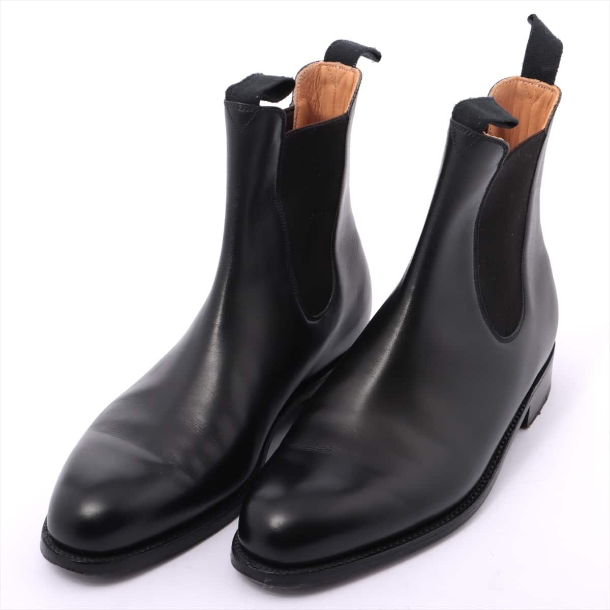J. M. Weston Leather Side Gore Boots 6 Men's Black 705 Comes with a genuine shoe tree