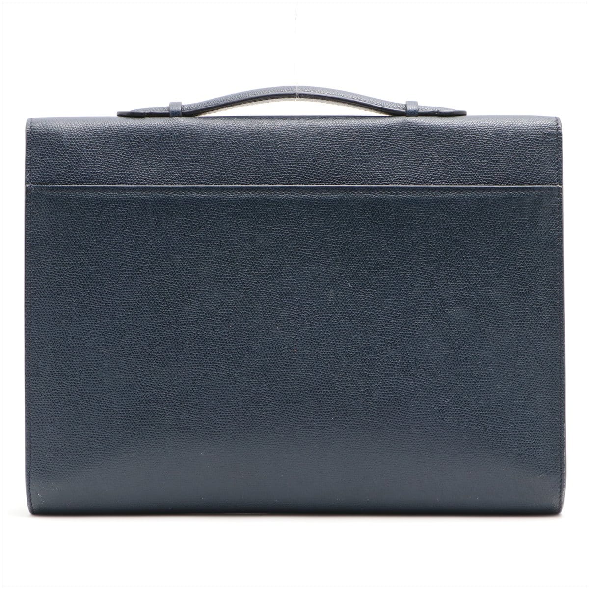 Valextra Leather Business bag Navy blue With a key