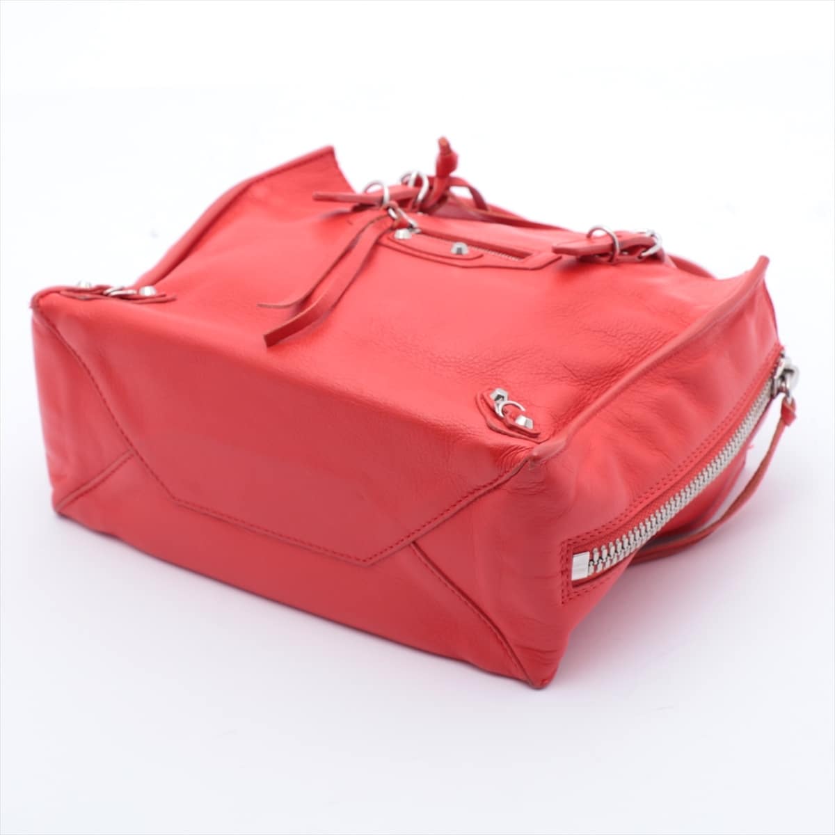 Balenciaga Papier Mini Leather 2way handbag Red 357333 With mirror