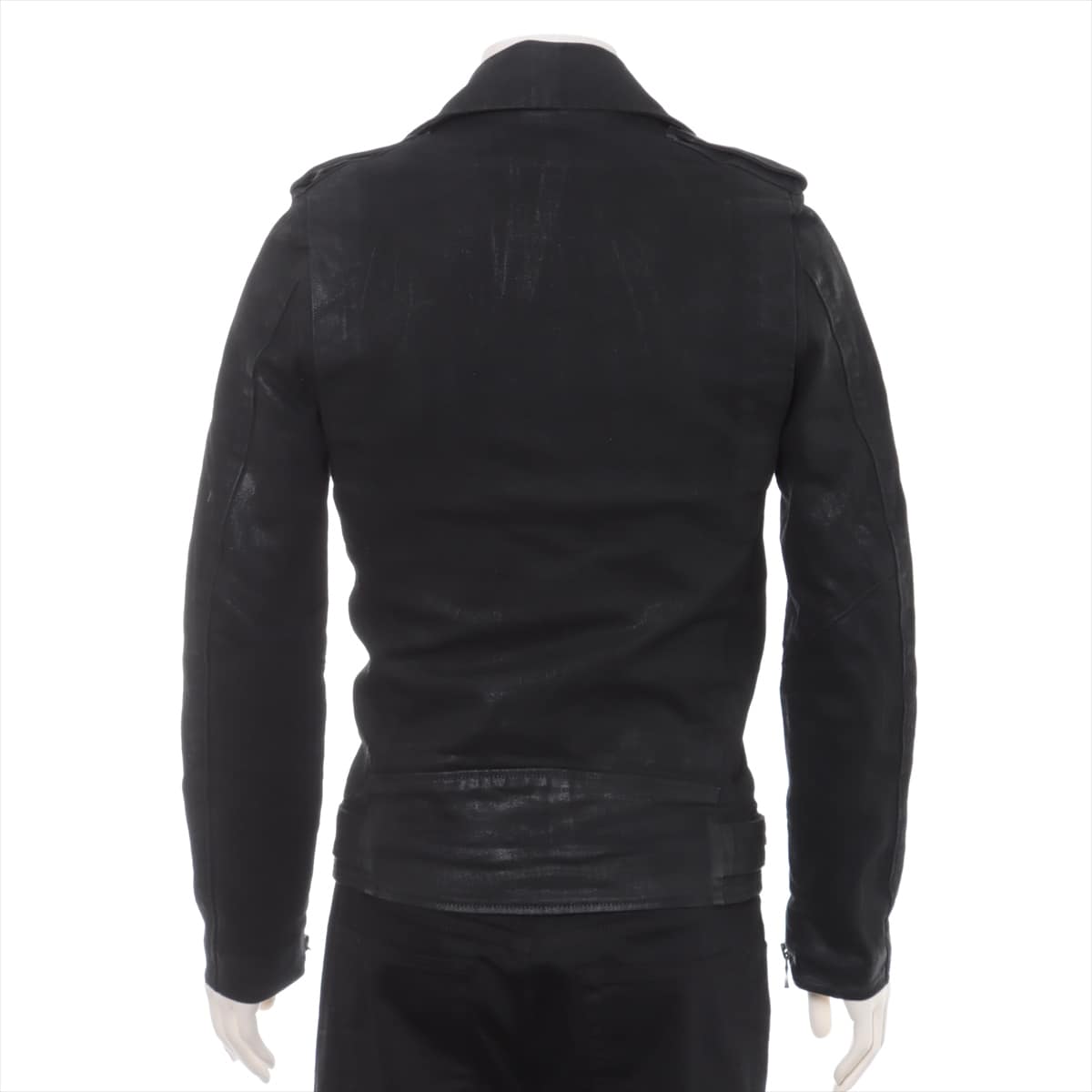 Balmain 15SS Cotton Leather jacket S Men's Black  coatings