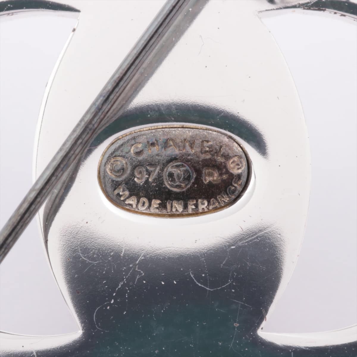 Chanel Coco Mark Brooch Metallic material Silver 97P