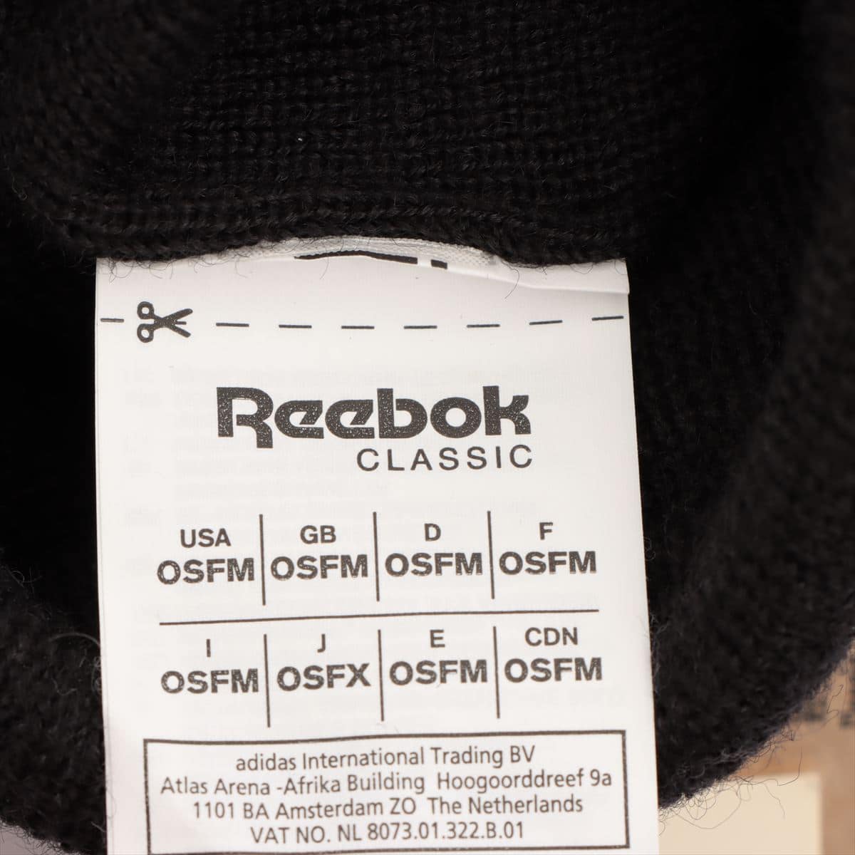 Reebok × Vetements Knit cap Wool Black
