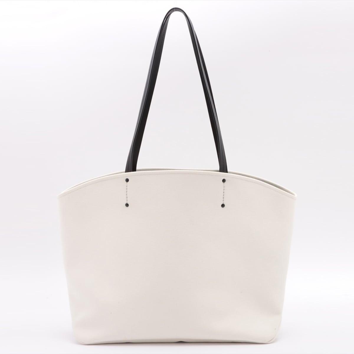Prada Logo Print canvas Tote bag White with pouch