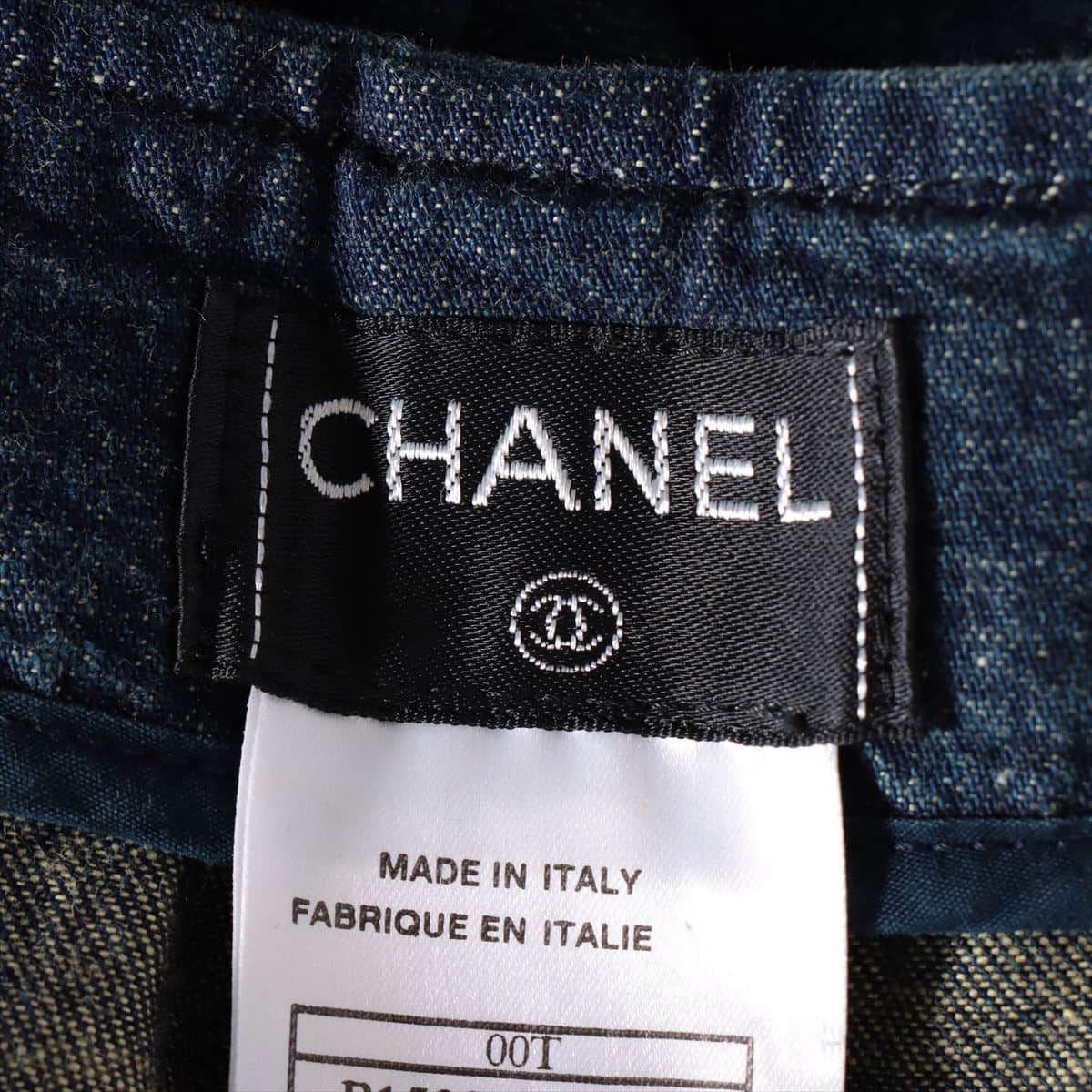 Chanel 00T Cotton Denim pants 42 Ladies' Navy blue
