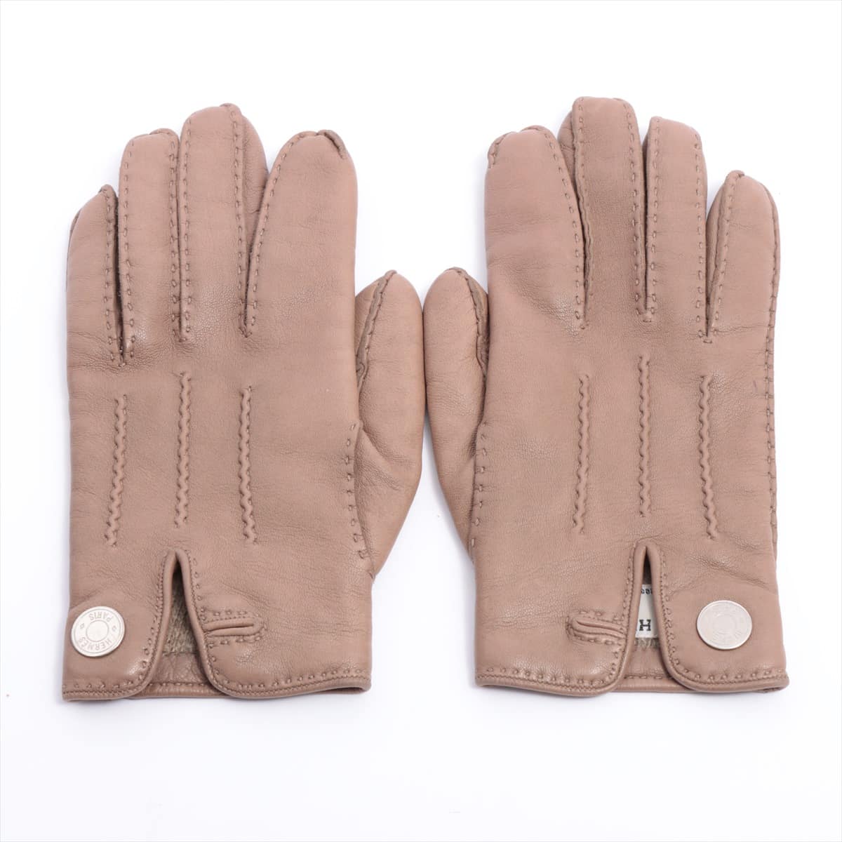 Hermès Serie Grove 6 Lambskin Beige Gloves