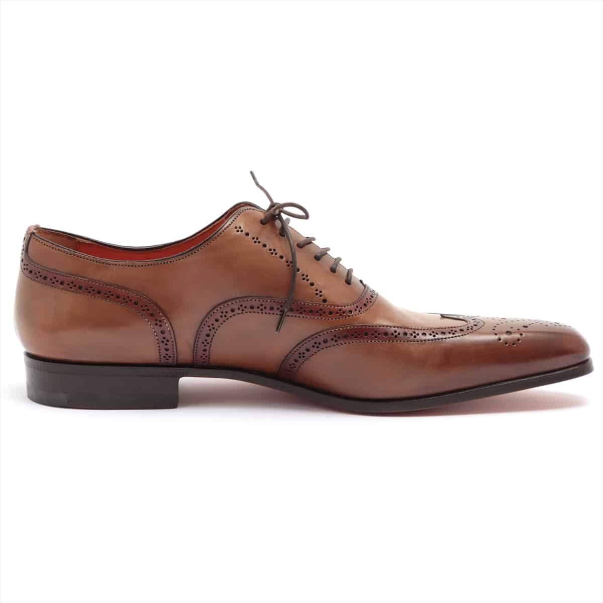 Santoni Leather Leather shoes 8 Men's Brown wingtip