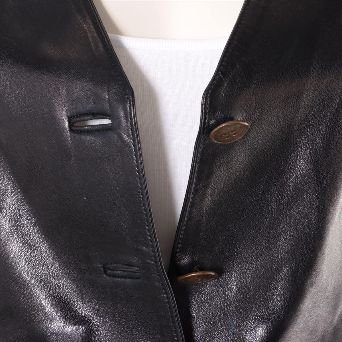 Hermès Leather Vest 40 Ladies' Black