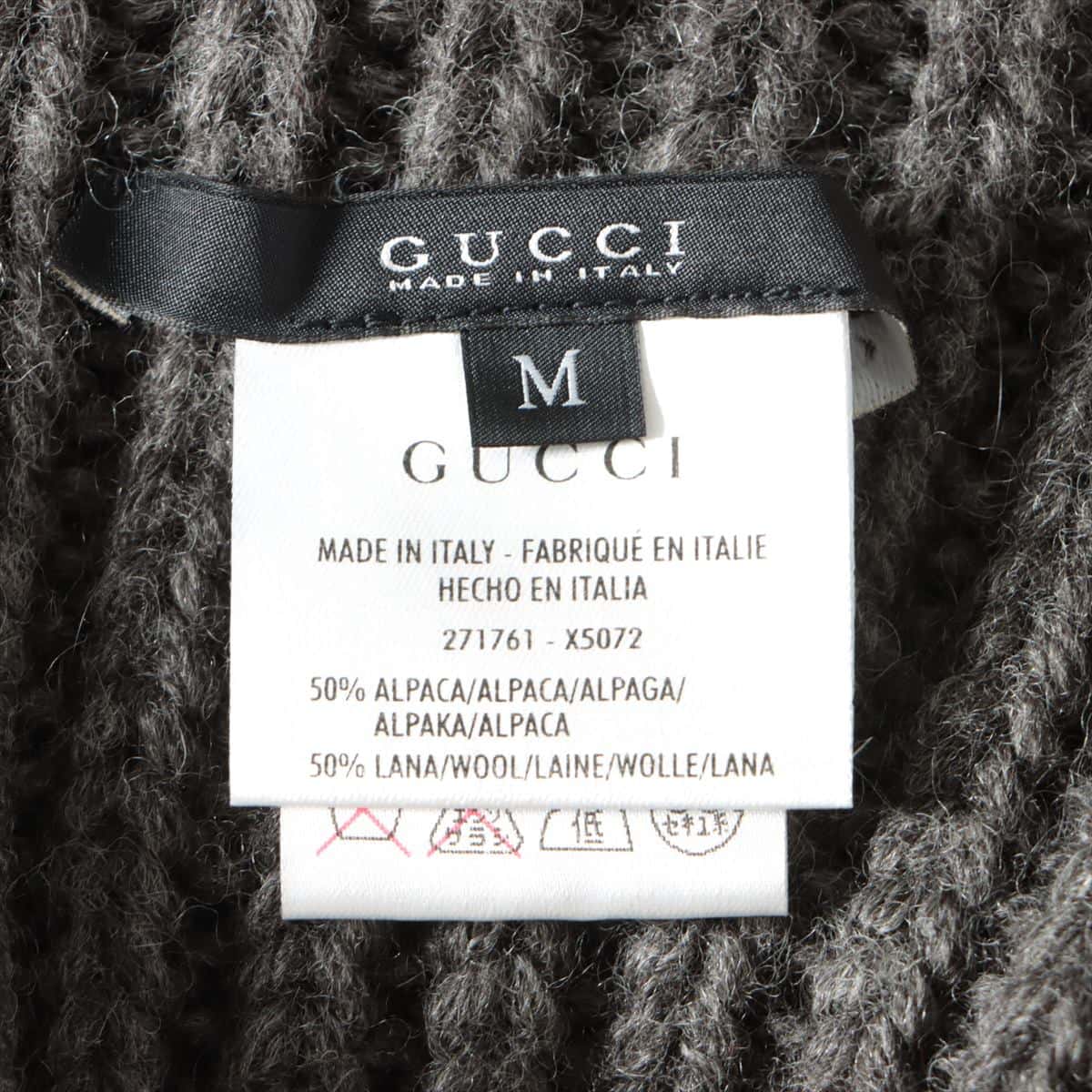 Gucci Wool x alpaca Poncho M Ladies' Grey  Fringe