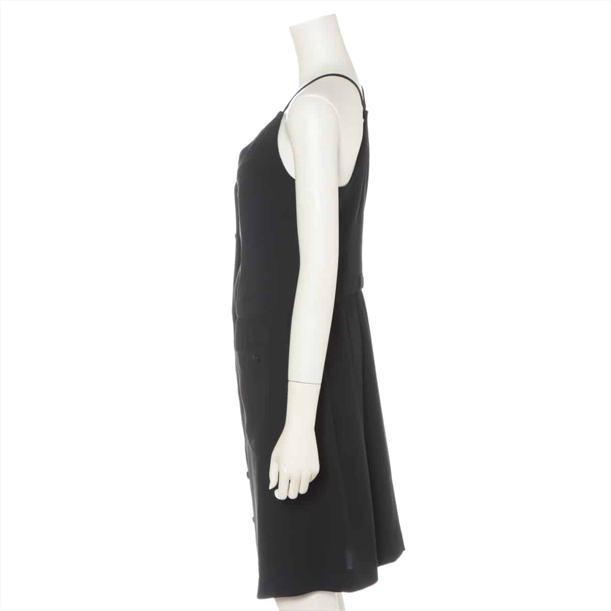 Chanel Coco Button 00A Polyester Dress 36 Ladies' Black Missing belt