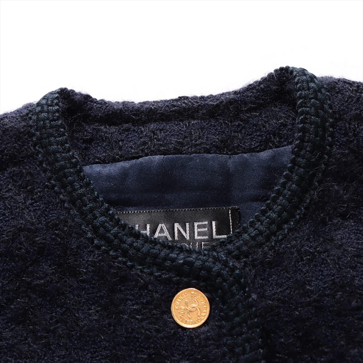 Chanel Coco Button Tweed Setup 8 Ladies' Navy blue