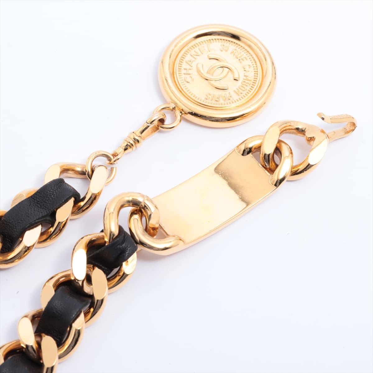 Chanel Coco Mark 94A Chain belt GP & leather Gold Coin