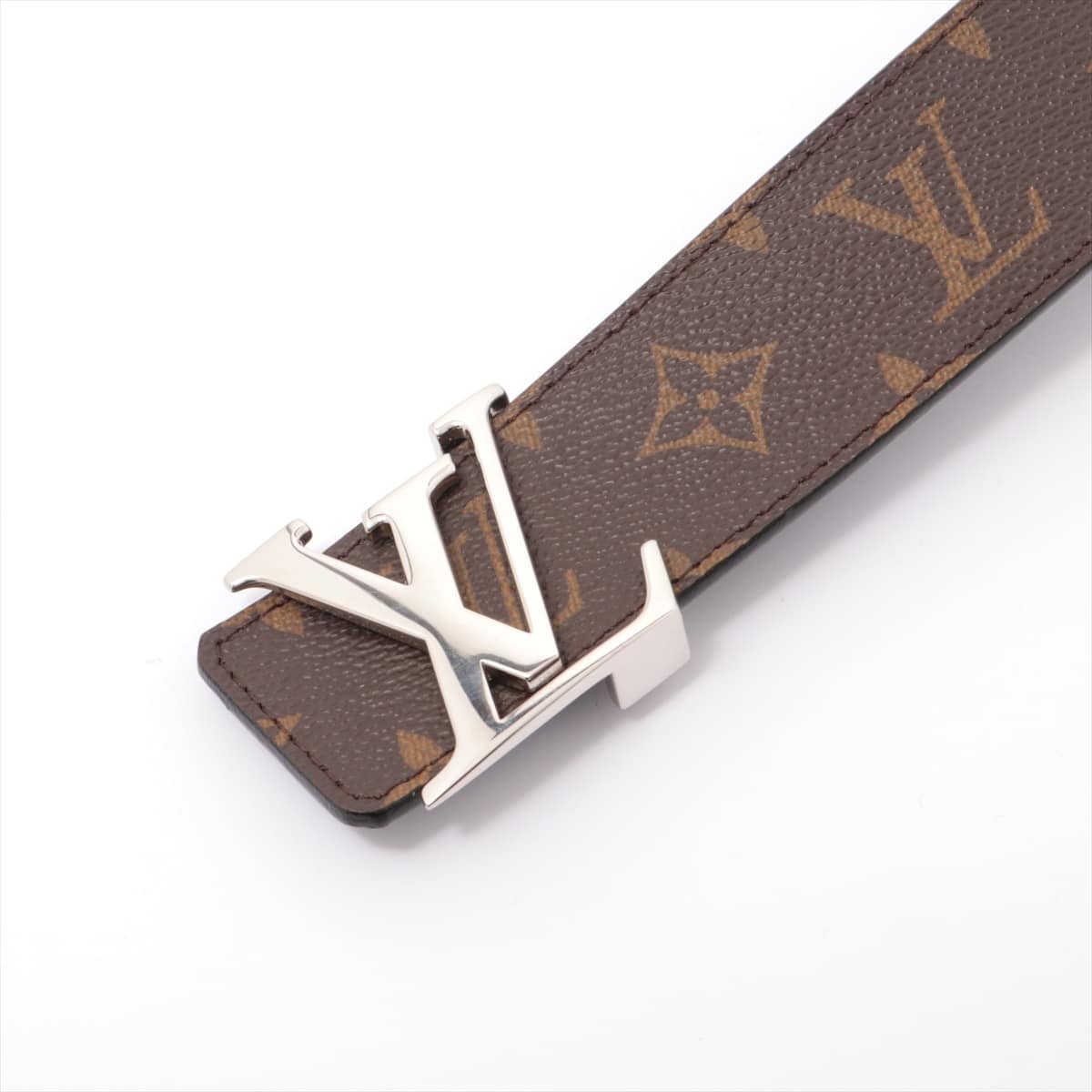 Louis Vuitton M9821 Electrics CENTURE LV Initial CA5112 Belt 38/95 PVC & leather Black × Brown