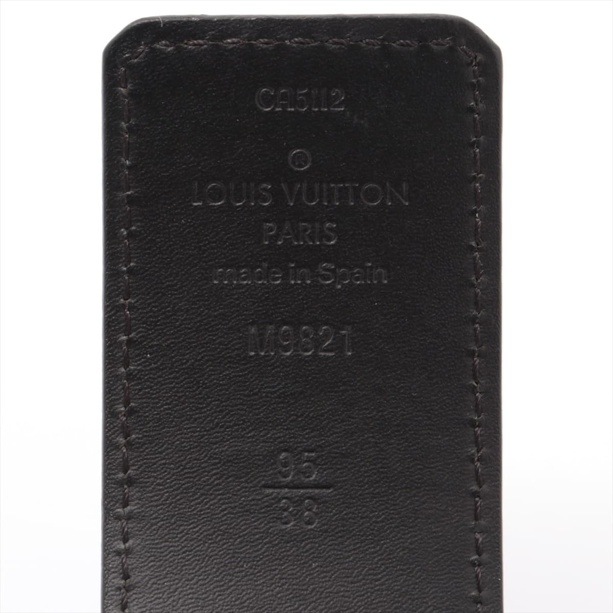 Louis Vuitton M9821 Electrics CENTURE LV Initial CA5112 Belt 38/95 PVC & leather Black × Brown