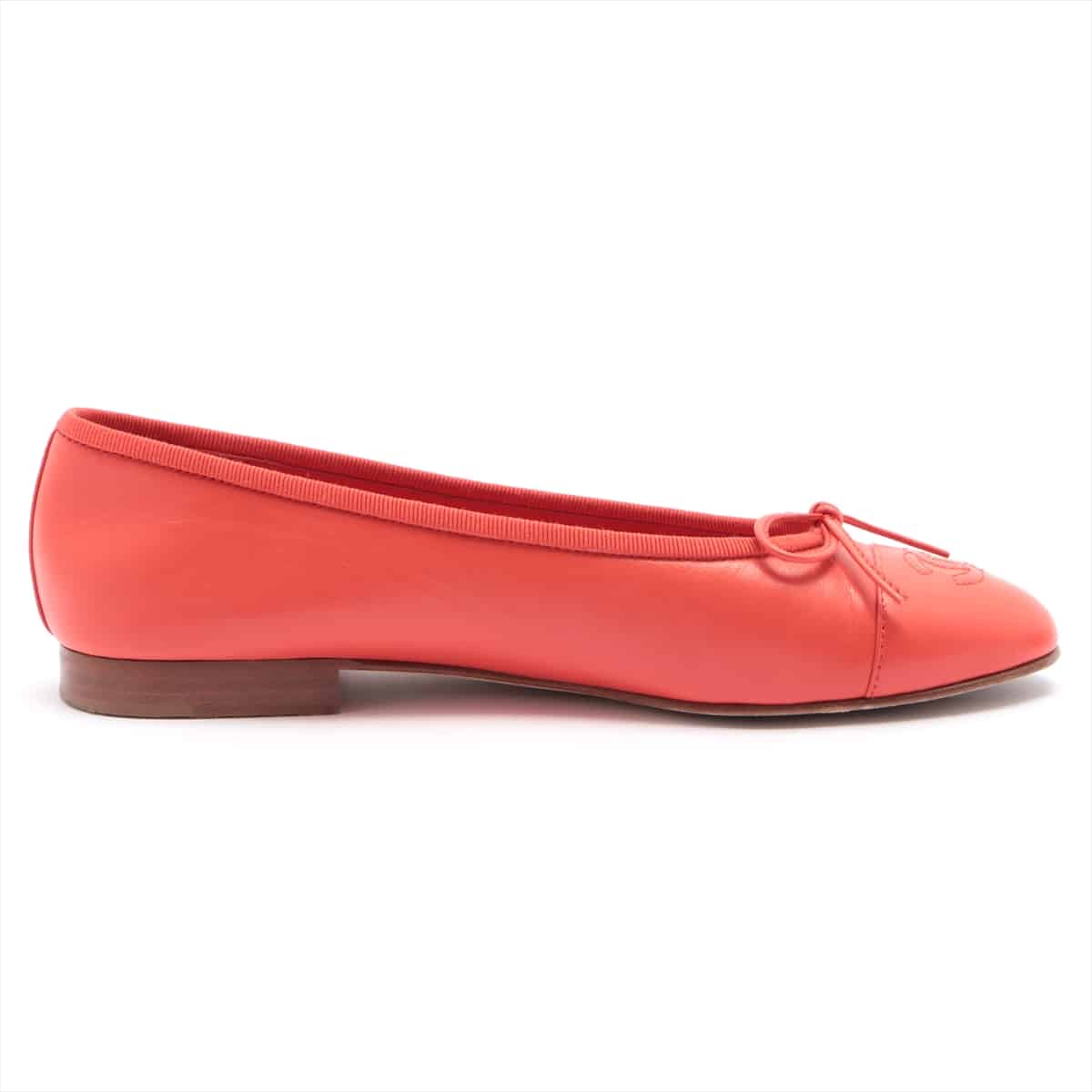 Chanel Leather Pumps 37 Ladies' Red Coco Mark