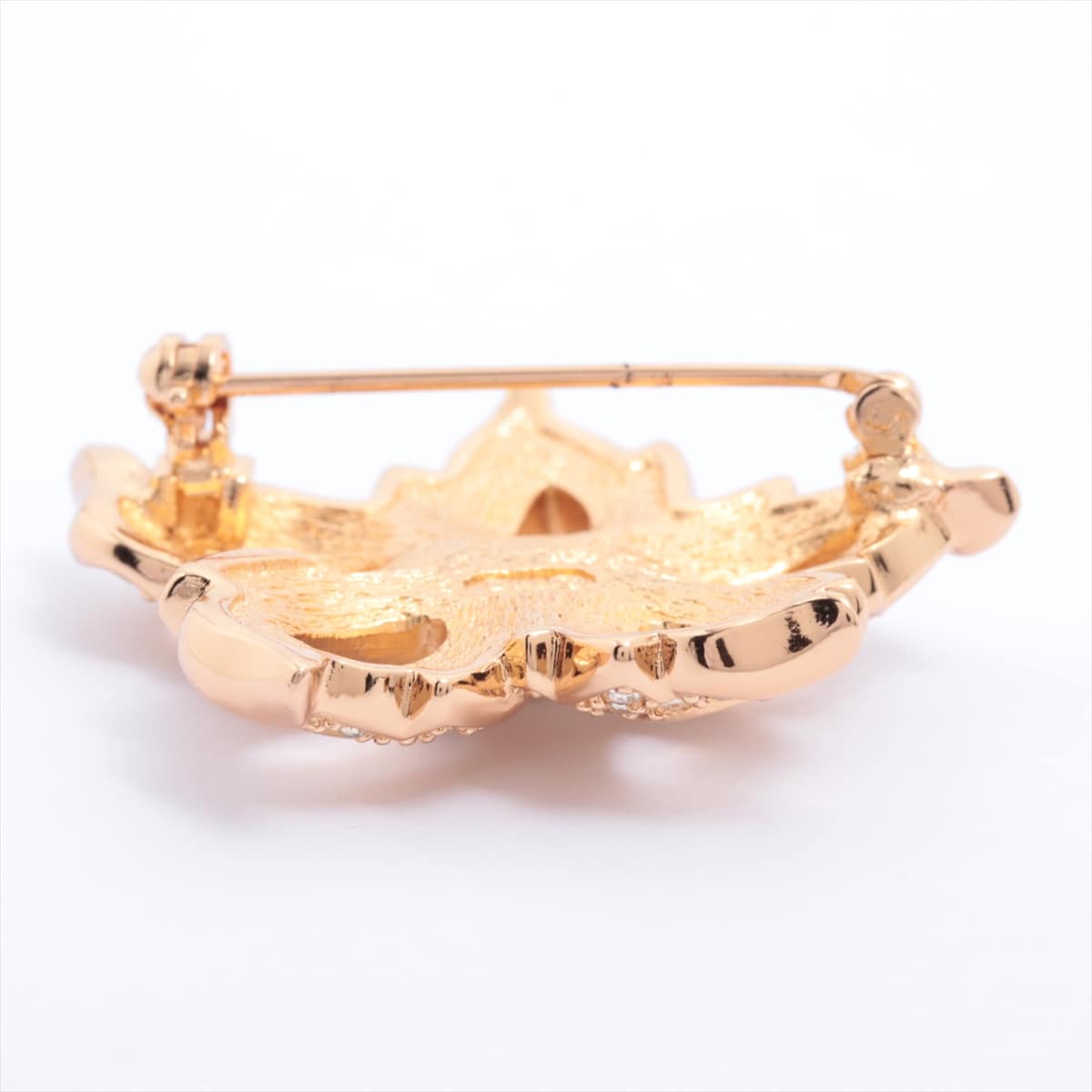 Christian Dior Brooch GP×inestone Gold Imitation pearls