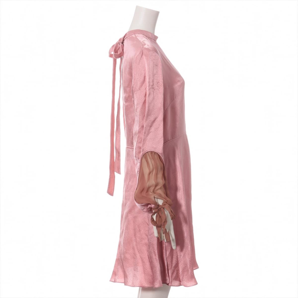 Valentino Rayon × Silk Dress 42 Ladies' Pink  Is there a tsure