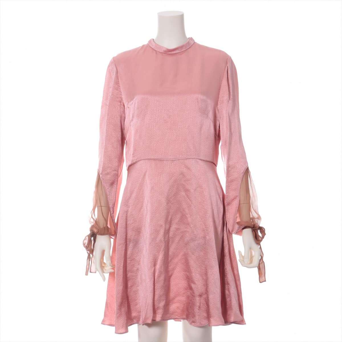 Valentino Rayon × Silk Dress 42 Ladies' Pink  Is there a tsure