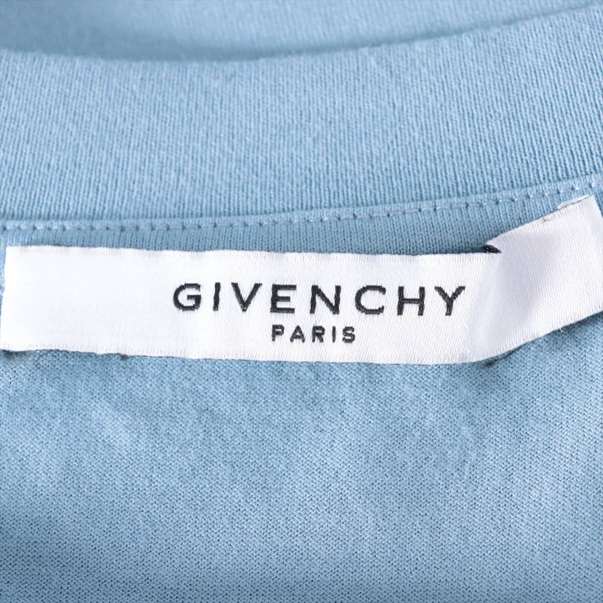 Givenchy Cotton T-shirt S Men's Blue  Logo Signature