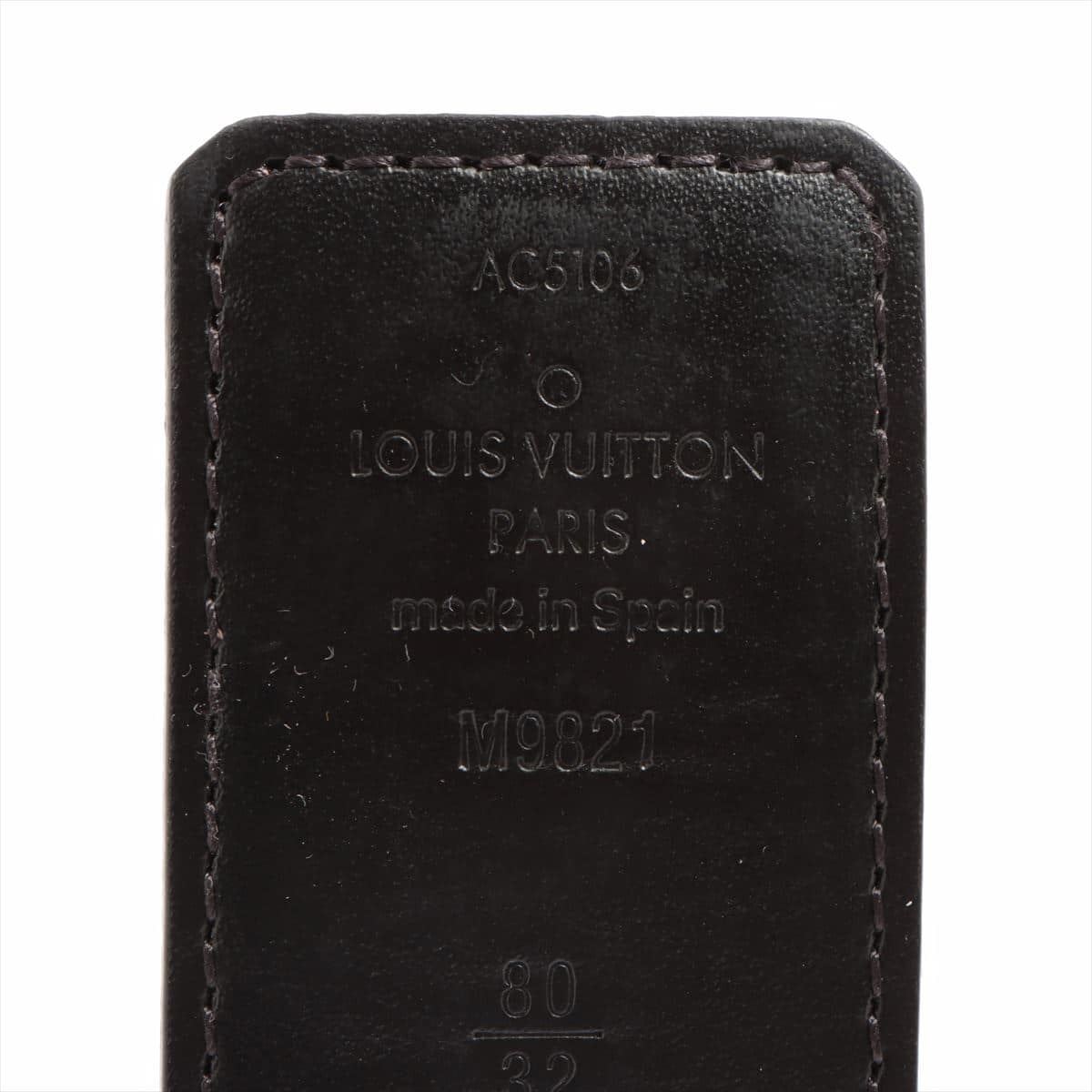 Louis Vuitton M9821 Ceinture LV initiales AC5106 Belt 32/80 PVC & leather Black × Brown Reversible
