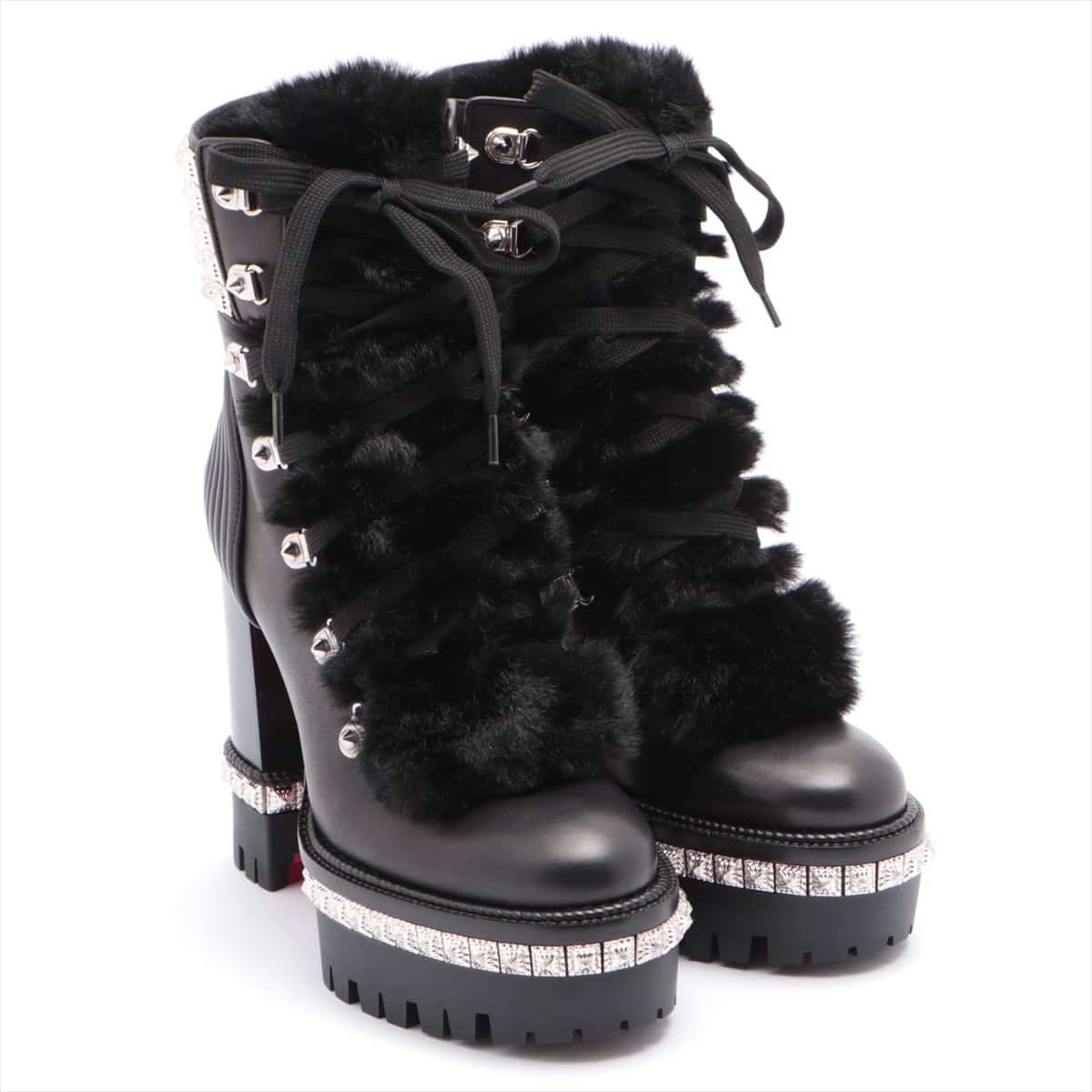 Christian Louboutin Leather Boots 37 Ladies' Black Yeti Donna
