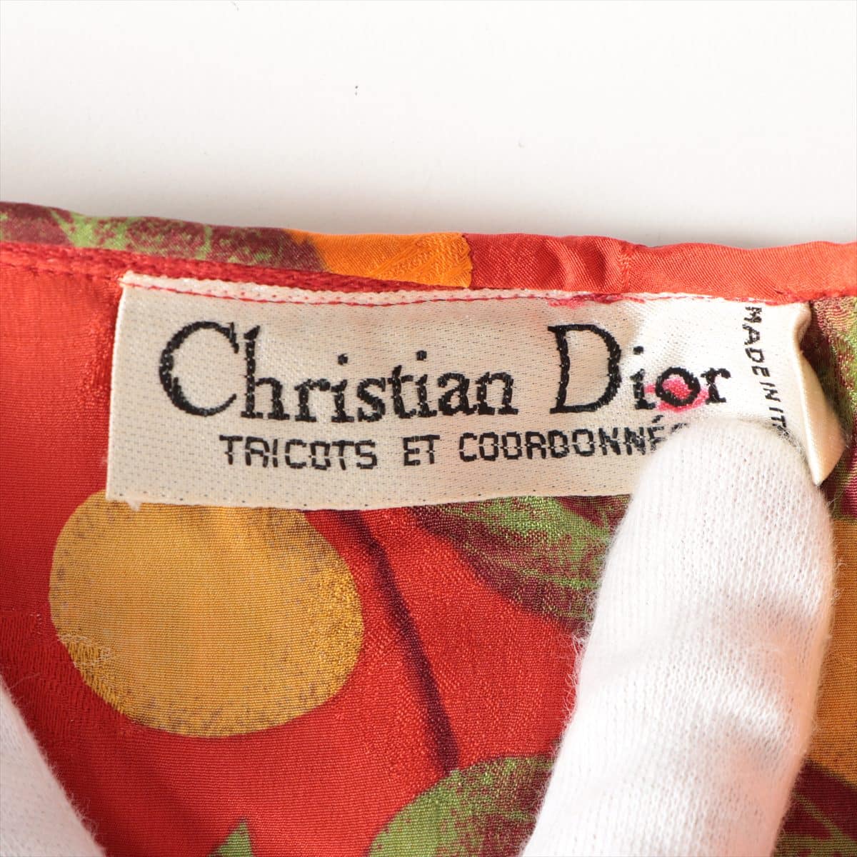 Christian Dior Silk Blouse 38 Ladies' Red x orange  Out of product tag