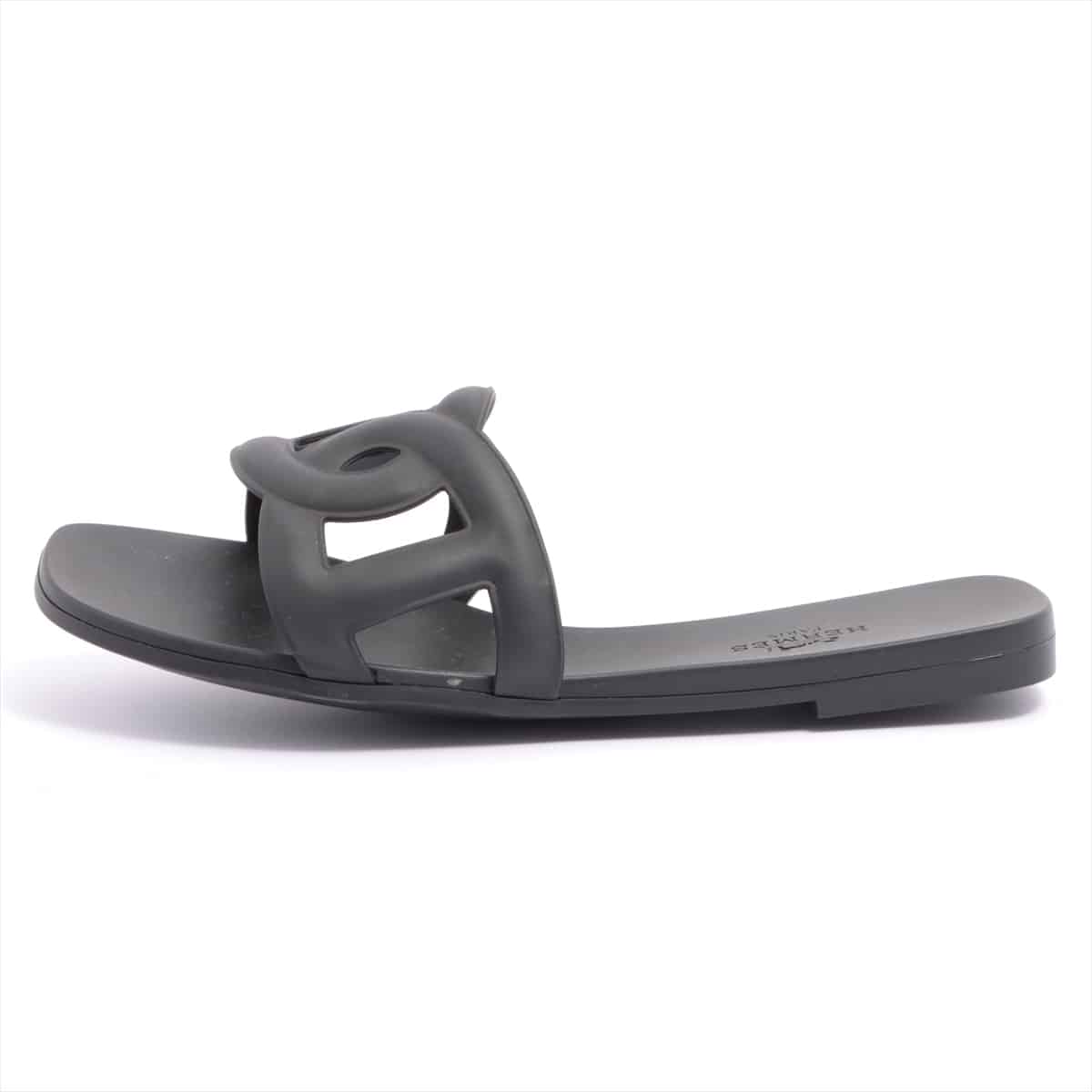 Hermès Chaîne d'Ancre Rubber Sandals 34 Ladies' Black aloha