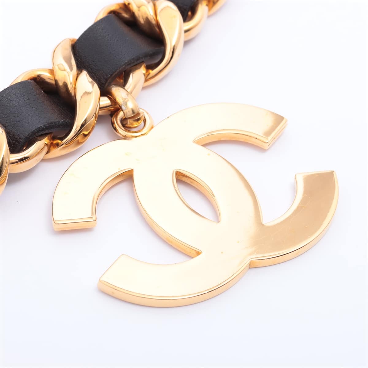 Chanel Coco Mark 93A Chain belt GP & leather Gold