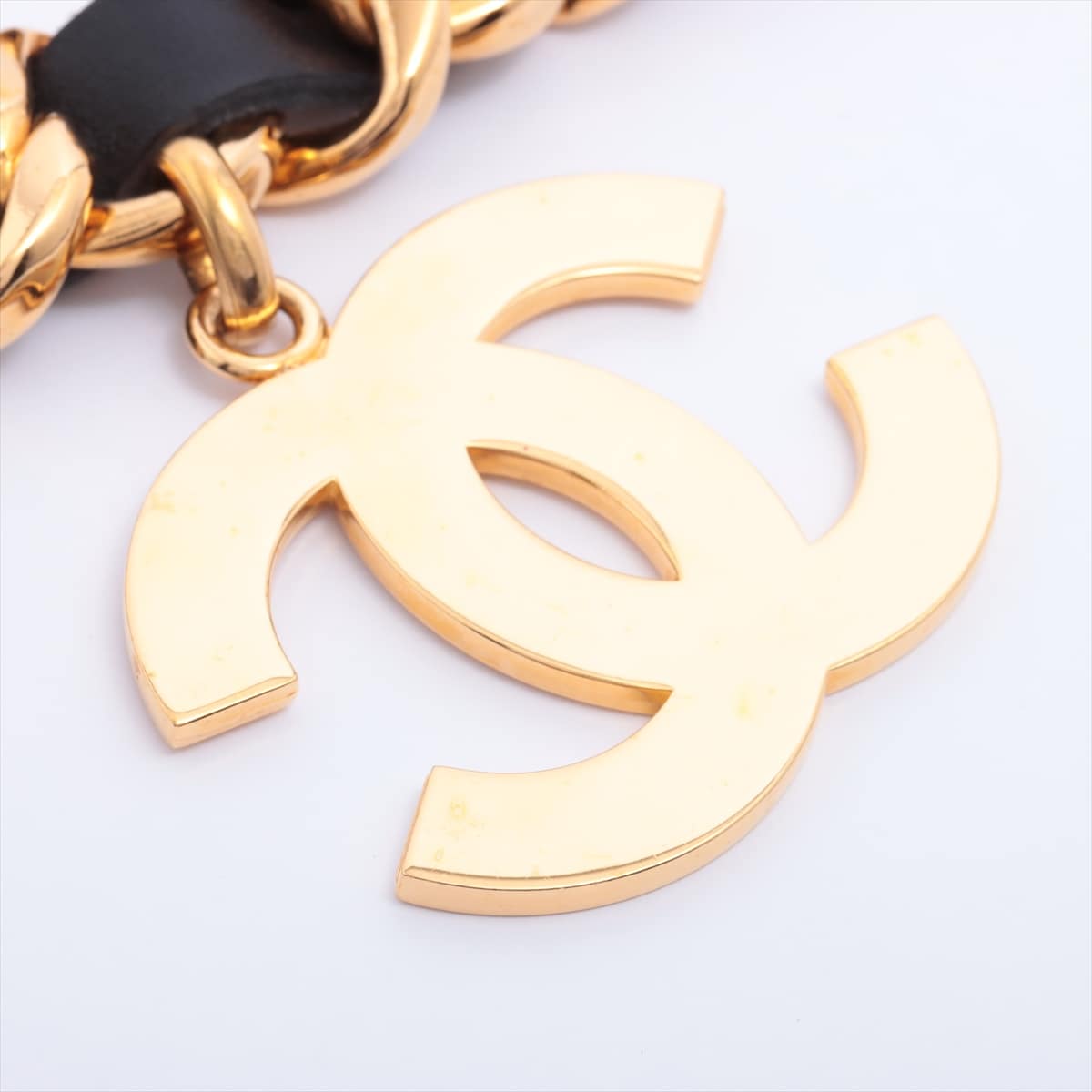 Chanel Coco Mark 93A Chain belt GP & leather Gold