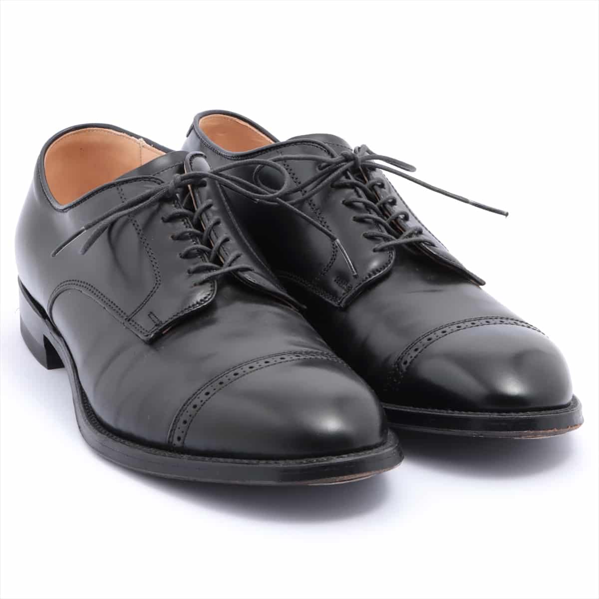 Alden Cordovan Leather shoes 10 1/2 Men's Black punched cap toe 56251 With genuine shoe tree