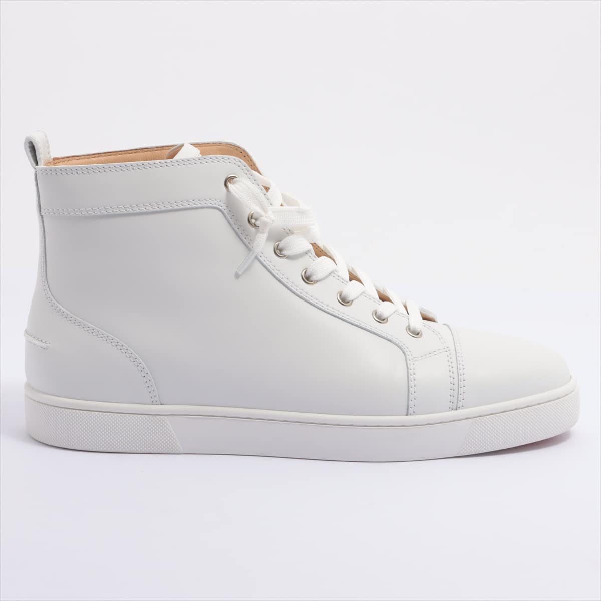 Christian Louboutin Louis Flat Leather High-top Sneakers 42 1/2 Men's White