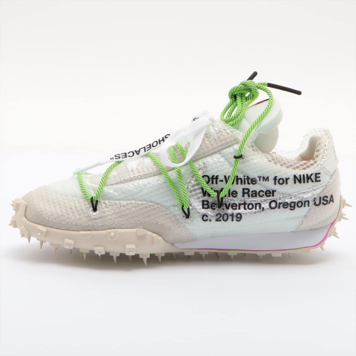 NIKE × OFF-WHITE Fabric Sneakers JPN24.5 Unisex White waffles racers CD8180-100