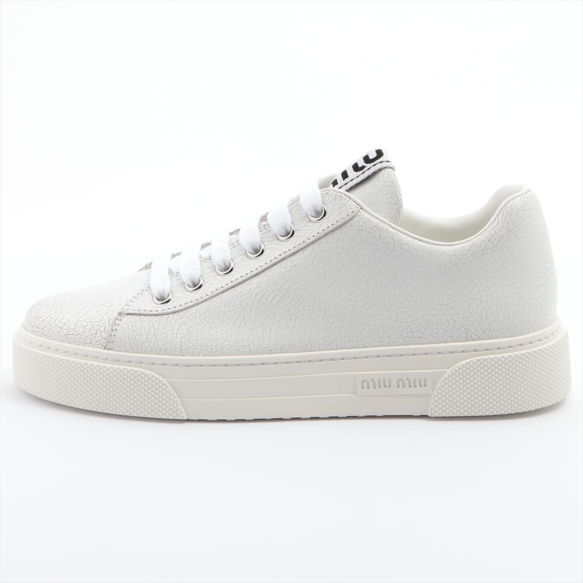 Miu Miu Leather Sneakers 38 Ladies' White
