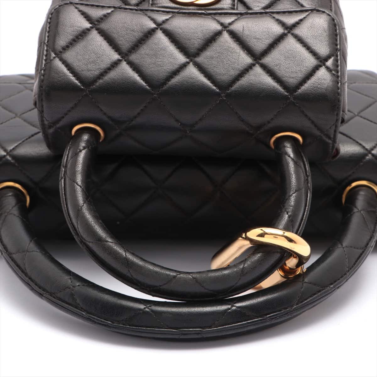 Chanel Matelasse Lambskin Hand bag Parent-child bag Black Gold Metal fittings 3XXXXXX with metal fittings