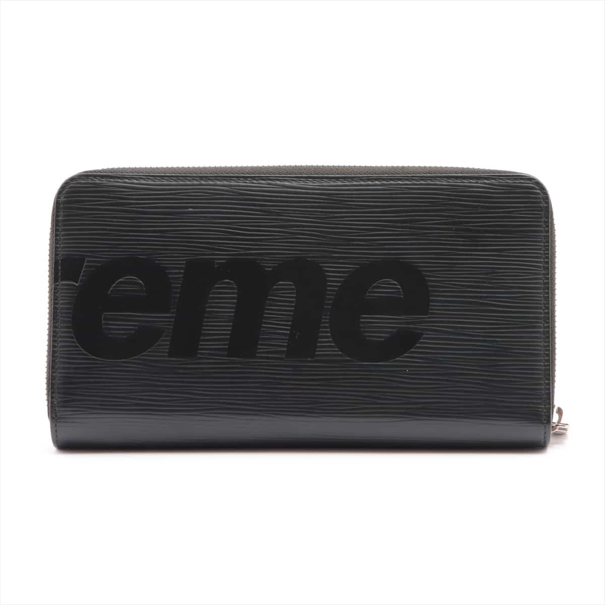 Louis Vuitton × Supreme Epi Zippy Organizer M67723 Leather Round-Zip-Wallet Black CA2107